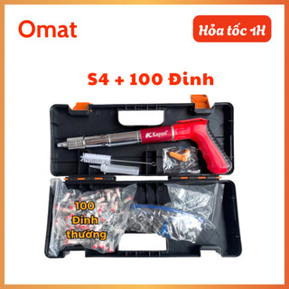  Máy bắn đinh bê tông đinh hạt nổ đinh nổ OMAT chuyên bắn cố định kệ vào tường bê tông S4 Kèm Đinh 