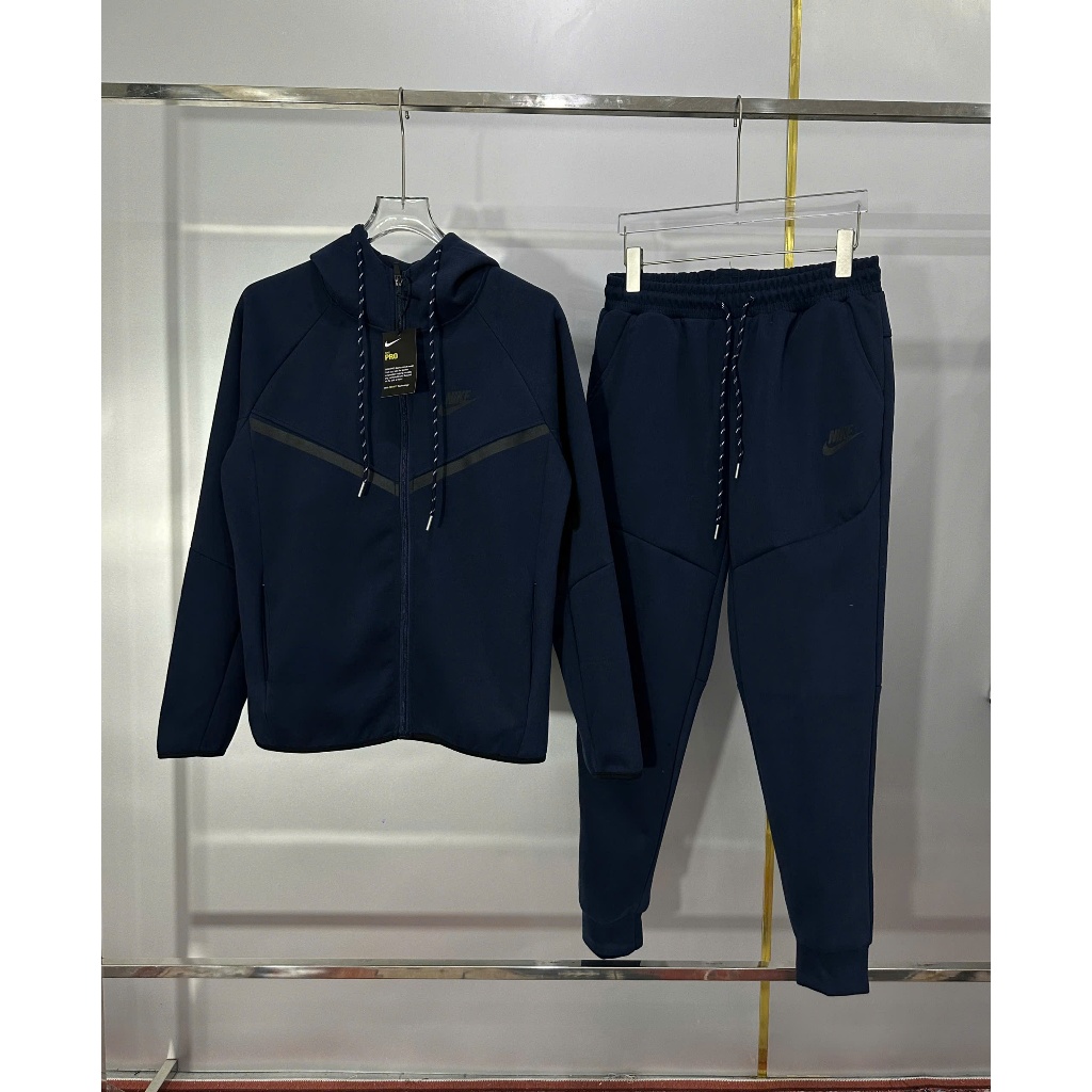 Bộ đồ nỉ thể thao nam Nike Tech Fleece cao cấp – Áo khoác nỉ zip hoodie + quần jogger form ôm, giữ ấ