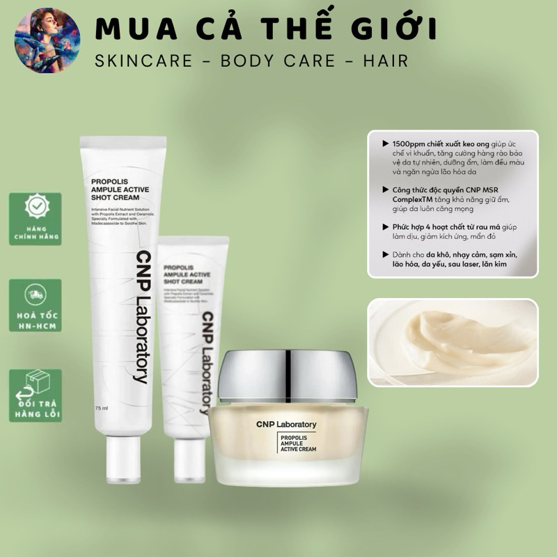  Kem dưỡng keo ong CNP Laboratory Propolis Ampule Active Shot Cream 