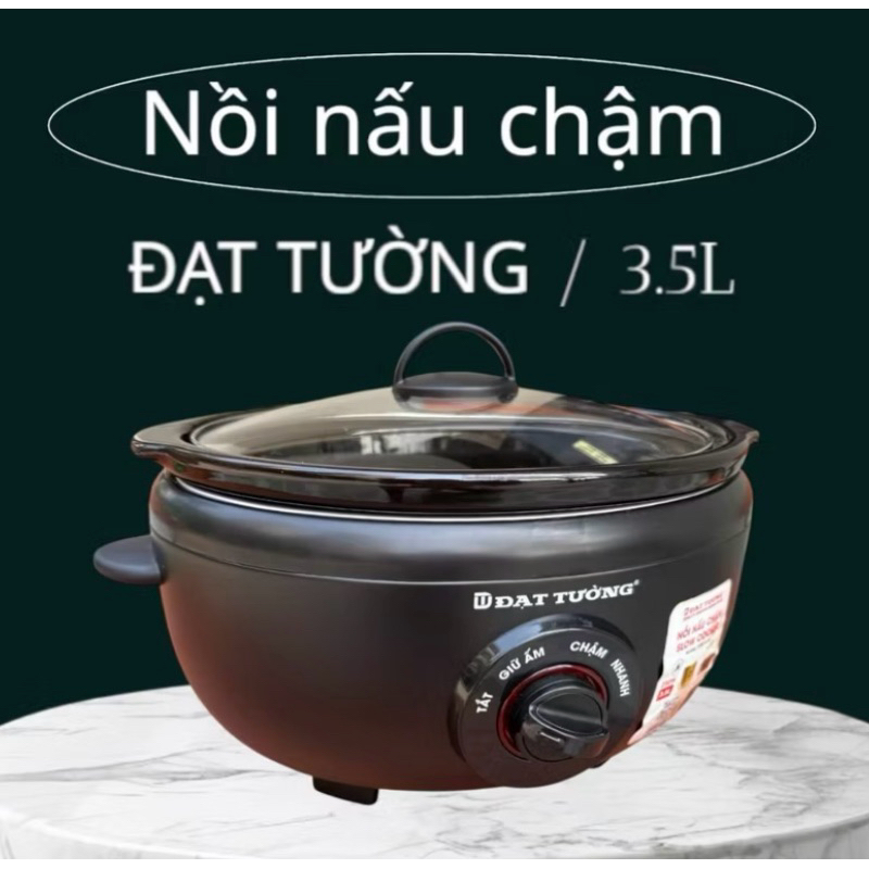 Nồi Nấu Chậm Cao Cấp Đạt Tường-Dung Tích 3,5 Lít,Ruột Gốm Sứ,Giữ Ấm-Hầm-Kho Chuẩn Ngon