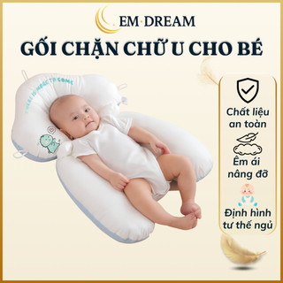 Gối Chặn Chữ U Cho Bé EmDream Gối Cho Bé Sơ Sinh Chống Bẹp Đầu Chống Giật Mình Gối Định Hình Đầu Cotton An Toàn