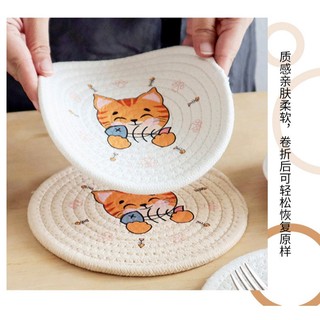 Đế Lót Ly, Miếng Lót Cốc, Tấm Lót Nồi Chất Liệu Vải Bông Siêu Thấm Nước hình động vật