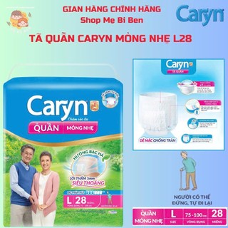Tã bỉm quần người lớn caryn siêu thấm/ mỏng nhẹ size m7/l6/m32/l28/m16/l14/xl24/xl12 miếng