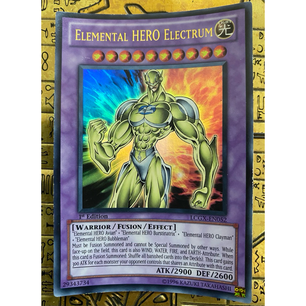 Yugioh - Thẻ bài Elemental Hero Electrum - LCGX-EN052 - Ultra Rare 1st Edition - Damage