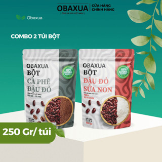 Combo 2 Túi Bột OBAXUA 250g   (Đậu Đỏ Cám Gạo + Cà Phê Đậu Đỏ) – Nguyên Chất Từ Thiên Nhiên