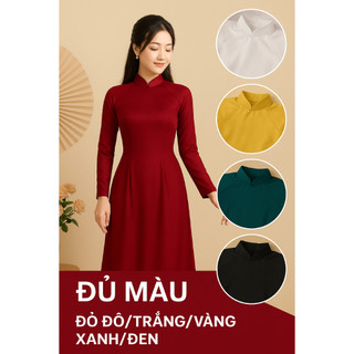 Áo dài lụa nữ cao cấp dáng truyền thống may sẵn S-3XL chất liệu mềm nhẹ phù hợp đi tiệc và công sở.