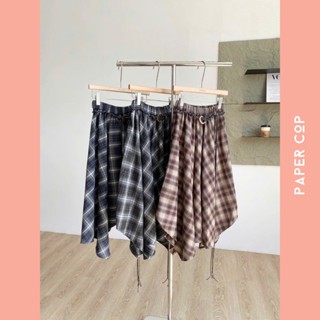  Chân Váy Kẻ CARO Dáng Dài Midi Lưng Chun Tà Váy Nhọn Xếp Ly Kèm Dây Lưng Có Lớp Lót Hàng Quảng Châu Cao Cấp. 