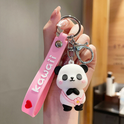 Móc khóa hình gấu trúc Hàn Quốc dễ thương sáng tạo, móc chìa khoá treo balo nhiều màu - MK09