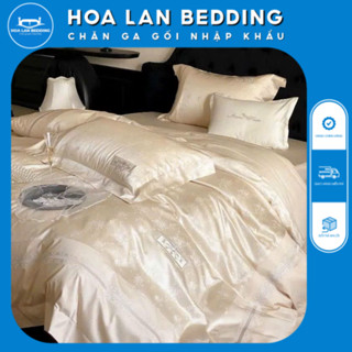 Bộ chăn ga gối dệt Gấm cao cấp thượng hạng hoạ tiết dệt nổi sắc xảo tinh tế