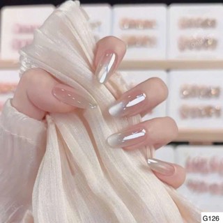  G126 - Móng giả mắt mèo thạch nail box bộ 30 móng kèm phụ kiện mẫu đi tiệc cưới đi chơi tết 2026 