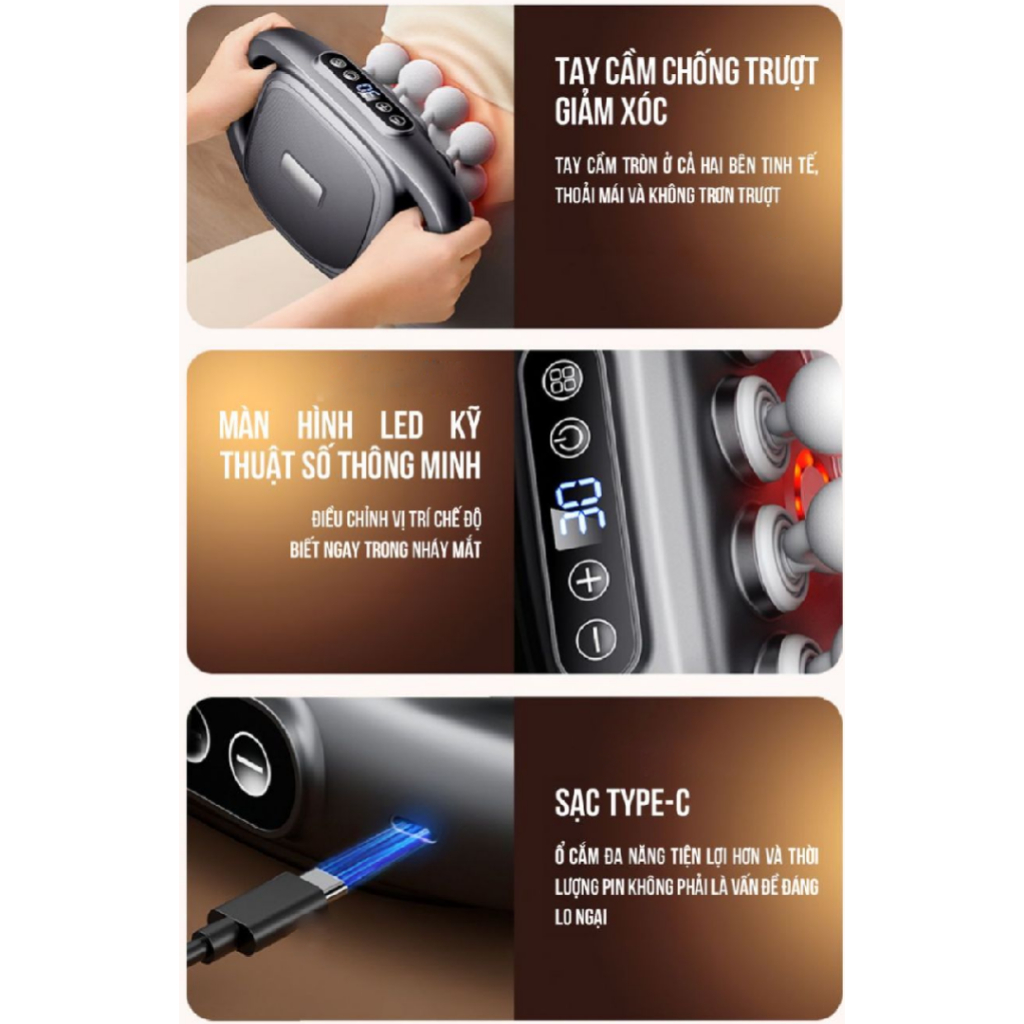 Máy massage cầm tay, máy mát xa 16 đầu  massage toàn thân , CỔ VAI GÁY giúp giảm nhức mỏi cơ BH 12TH | BigBuy360 - bigbuy360.vn