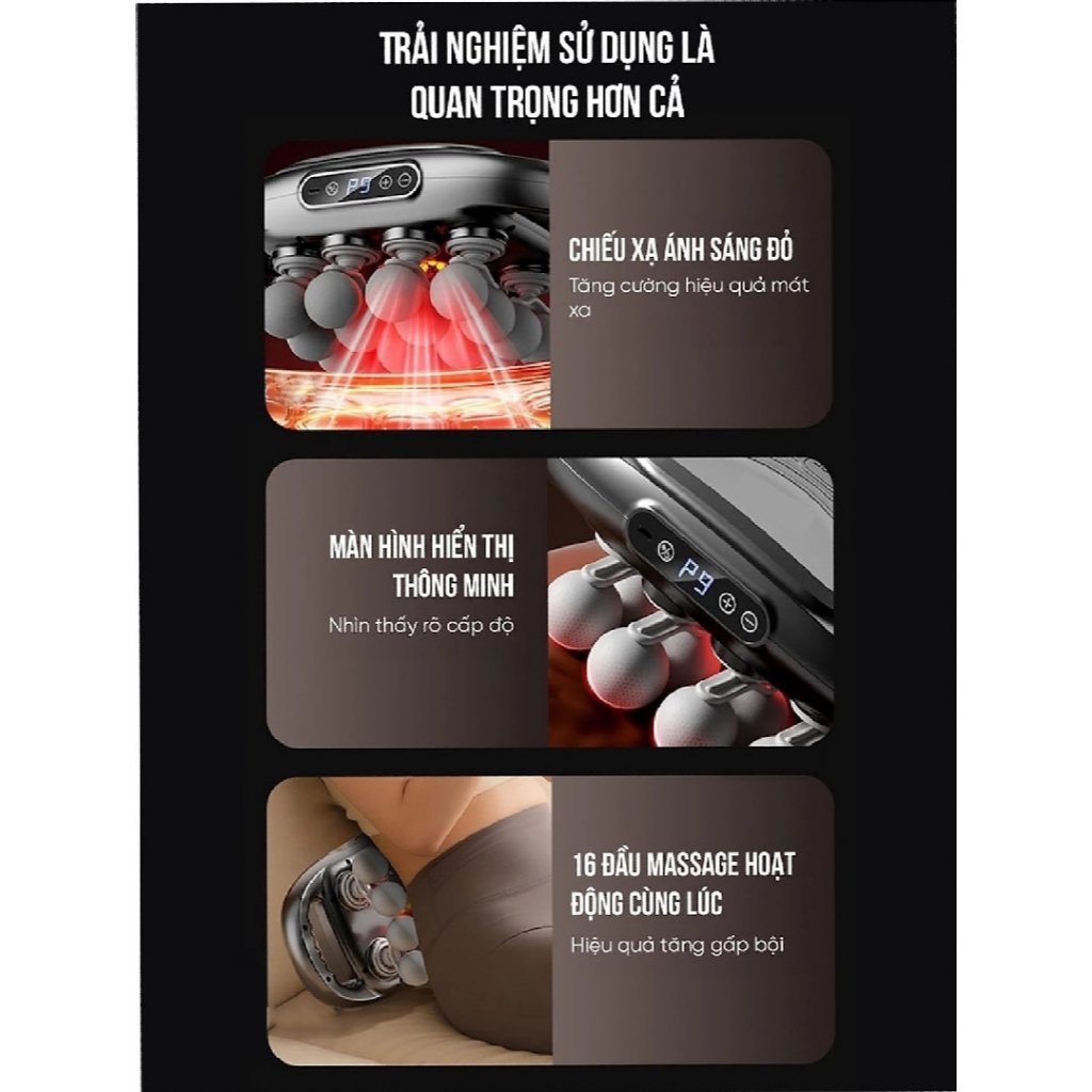 Máy massage cầm tay, máy mát xa 16 đầu  massage toàn thân , CỔ VAI GÁY giúp giảm nhức mỏi cơ BH 12TH | BigBuy360 - bigbuy360.vn