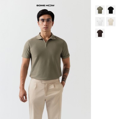  Áo Polo Nam Regular Trụ Zipper Cotton Blend, Chất Vải Cotton blend Thoải Mái, PL0188, SOME HOW STORE