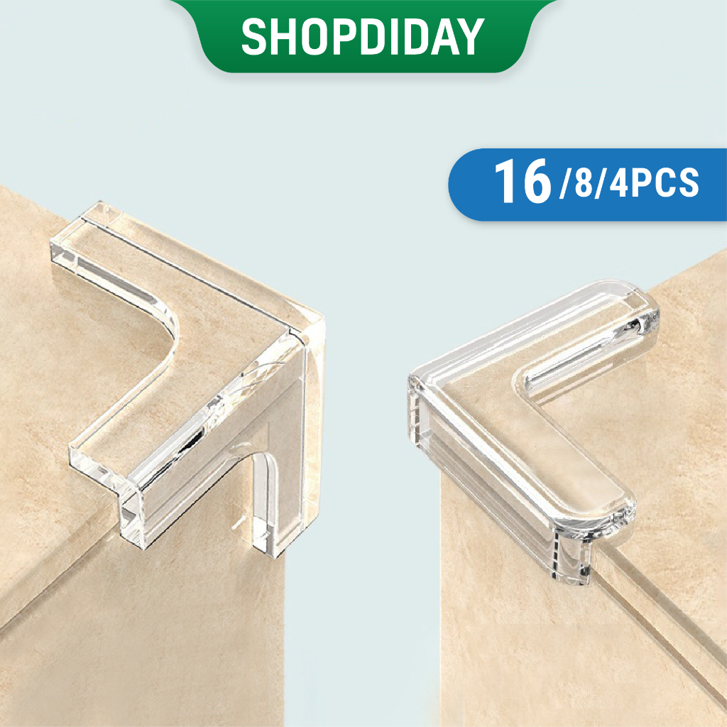 Bộ 16/8/4 Miếng Dán Góc Bàn Cạnh Bàn Tránh Va Đập, Bịt Góc Bàn Silicon An Toàn Cho Bé D21