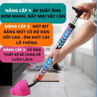 Cây Bơm Thụt Thông Tắc Bồn Cầu, Thông Cống, Dụng Cụ Thông Tắc Bồn Cầu Bằng Khí Nén Tiện Dụng