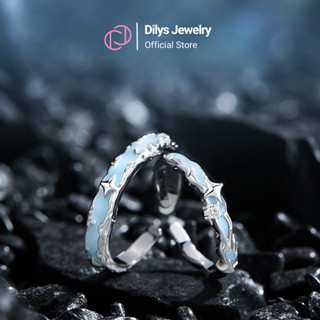 [Set Quà] Bộ Nhẫn Đôi Nam Nữ Titanium Không Gỉ Màu Xanh Ngọc Đính Đá Có Thể Điều Chỉnh Vừa Size Tay - NH11