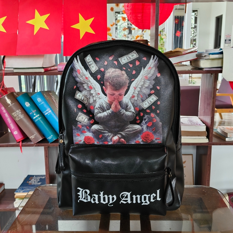 Balo đi học Thiên Thần cặp nam nữ quai To chống nước có ngăn bí mật size 42cm vừa sách vở A4 Laptop