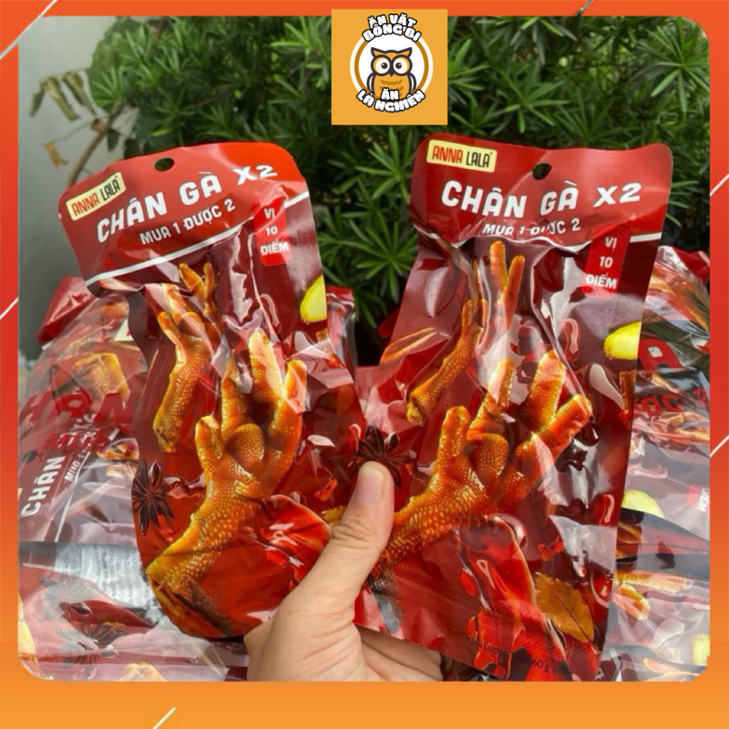 Chân gà đôi X2 , Chân gà Anna Lala hàng việt nam chuẩn vị thơm ngon, đồ ăn vặt 1 túi có 2 chân