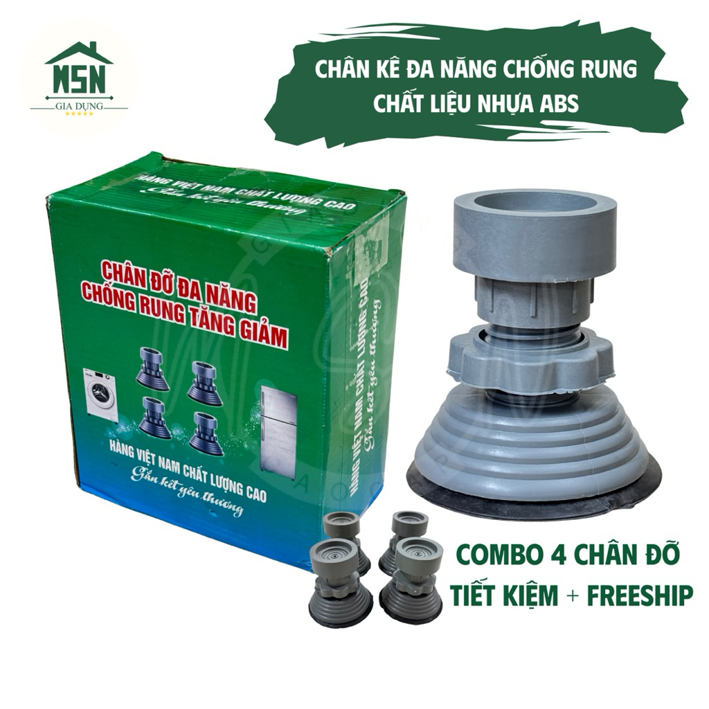 Bộ 8 Chân kê máy giặt tủ lạnh, chân kê chống rung hiệu quả chịu lực tốt, có thể tăng giảm chiều cao - Gia Dụng MSN