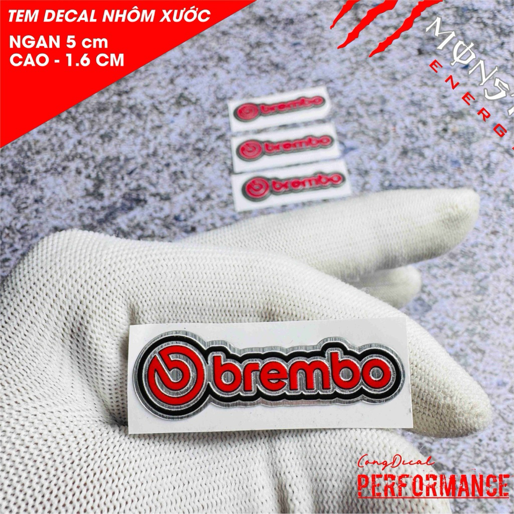 Tem dán crom xước bembo ngan 5 cao 1.6cm