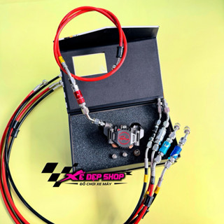 Dây dầu hel có ngắt dầu thái màu đầu inox gắn heo Moto3 heo 4pis - dây dầu heo có ngắt dầu màu - dây đen hoặc đỏ