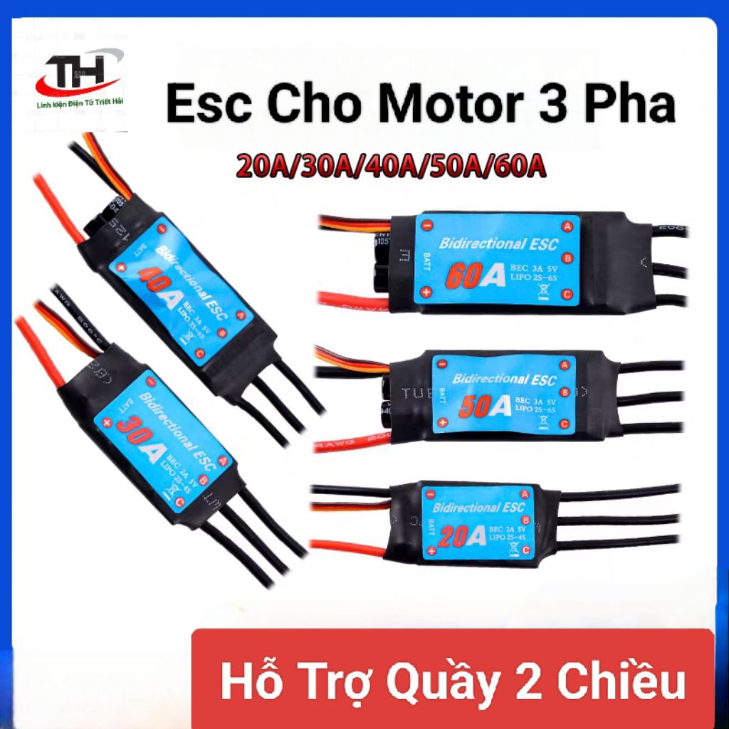 ESC 30A/40A/60A không chổi than (Brushless) - hỗ trợ quay 2 chiều