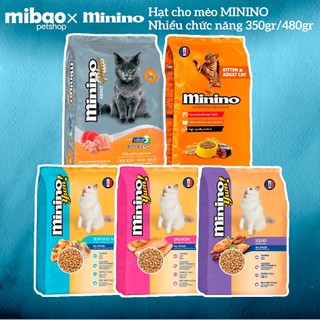   350gr 480gr  Thức Ăn Hạt Minino Dành Cho Mèo Mọi Lứa Tuổi Nhiều Vị - Mibao Pet Shop 