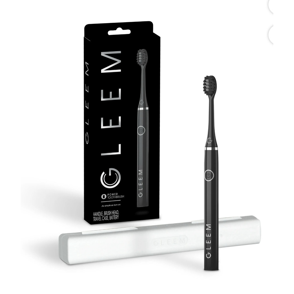 Bàn chải đánh răng dùng pin Gleem, đầu đầy đủ, mềm, màu đen, 1 chiếc, dành cho người lớn và trẻ em t