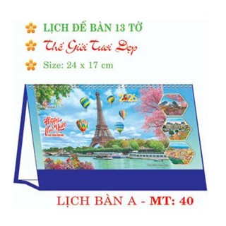 Lịch bàn 13 tờ lò xo - THẾ GIỚI TƯƠI ĐẸP ( MT40- A )