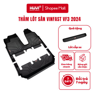   TẶNG CỐP  Thảm lót sàn xe Vinfast VF3 2024+ nhựa TPE đúc 3D tràn viền chính hãng HUVI Việt Nam 