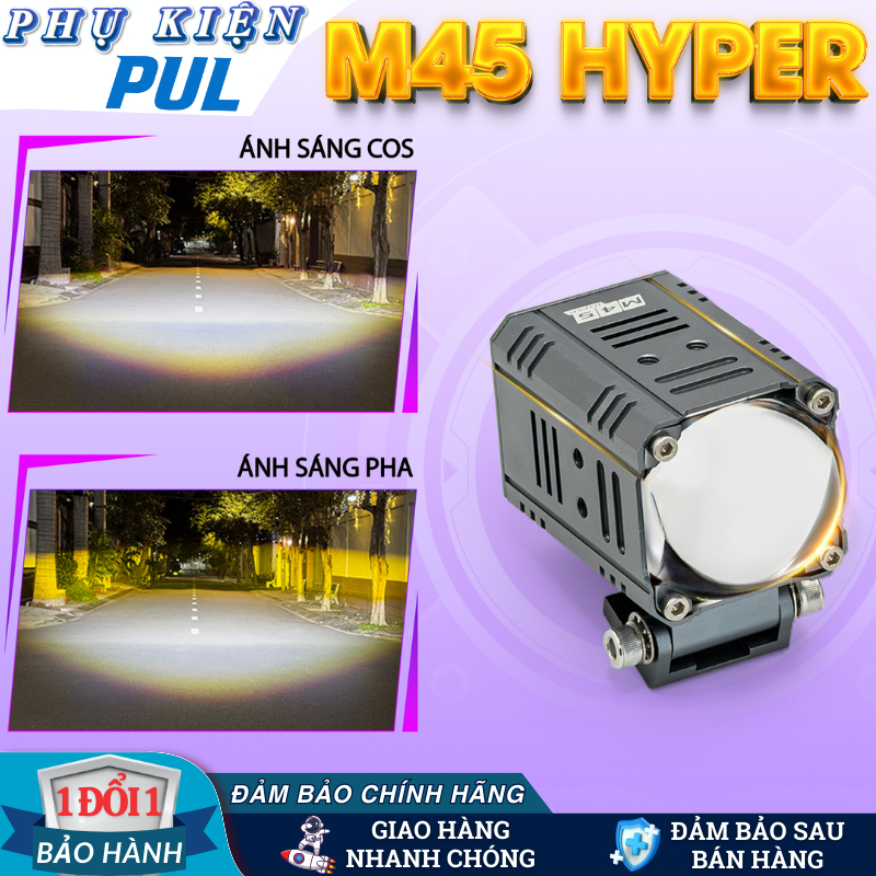 Đèn Trợ Sáng Titan M45 Hyper Công Suất 45W - Cấu hình 6+6 chip LED cực lớn, Chống nước IP68