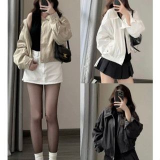  Áo kaki mềm có khóa kéo chắc chắn áo khoác nữ mùa đông cổ bẻ LABEL K01  SẴN  