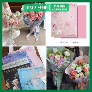 Sỉ Giấy gói hoa tranh SƠN DẦU hoa lá ,họa tiết lạ mắt cực đẹp - HAFA SHOP Phụ Kiện Ngành Hoa
