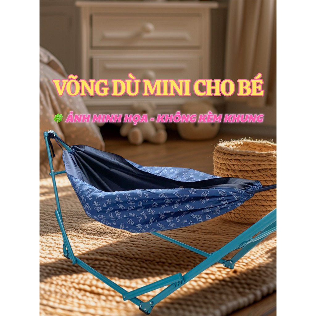 Võng dù mini cho bé 2 lớp, võng dù chống muỗi cho bé thế hệ mới [KHÔNG KÈM KHUNG VÕNG]
