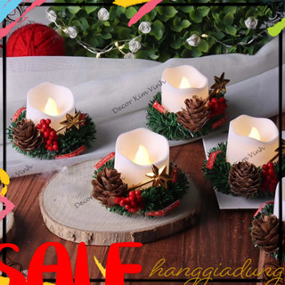 Nến Điện Tử Giáng Sinh Nến Hoa Thông Dùng Pin Trang Trí Noel HGDSS195 