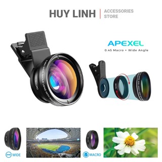 Bộ ống kính chụp ảnh apexel dành cho điện thoại 2in1 góc rộng và macro APL-0.45WM
