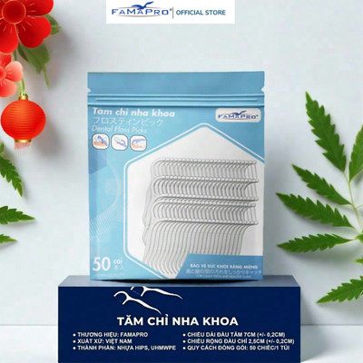 Combo Tăm chỉ kẽ răng nha khoa FAMAPRO  Túi 50 cái