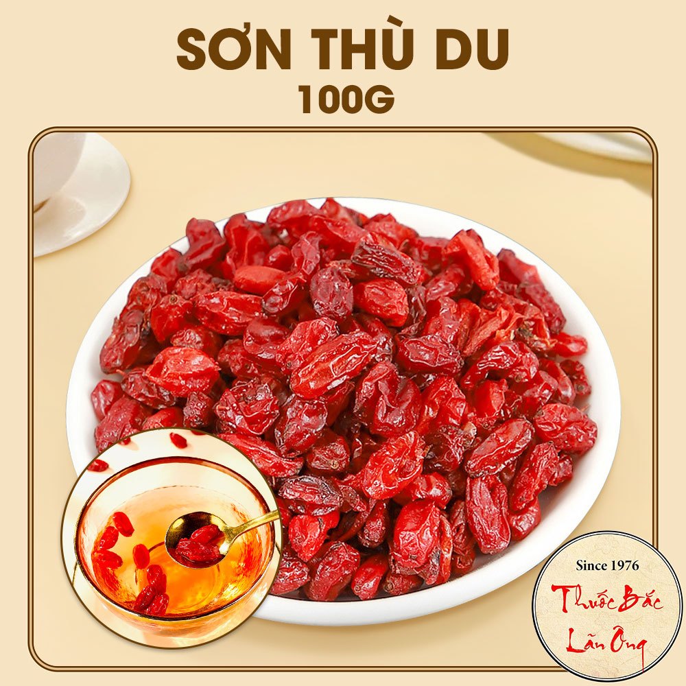 Sơn thù du khô 100g, đã tách hạt, đỏ, đẹp, không lẫn tạp chất - Lãn Ông