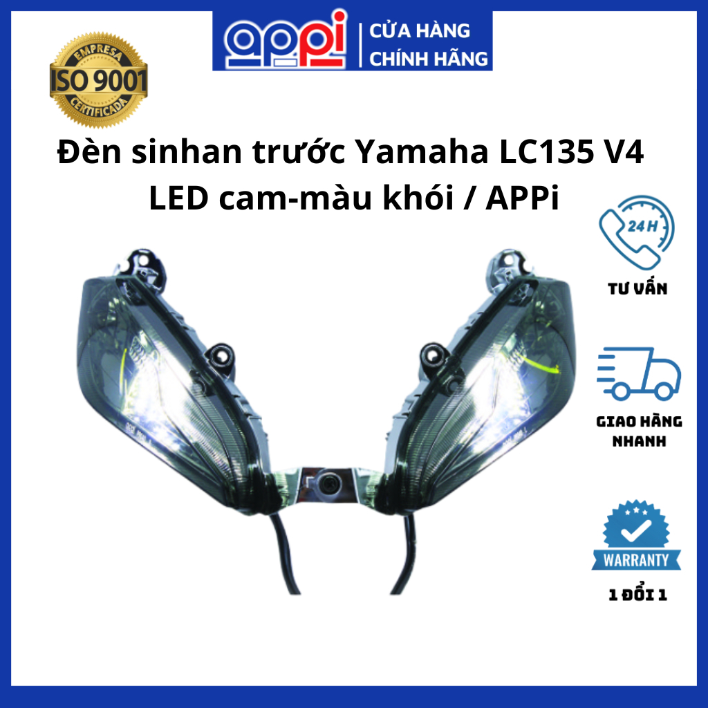 Đèn xi nhan trước LC135 V4 | Xinhan trước Exciter 135 [Up LC] LED cam khói [55D] chính hãng APPi