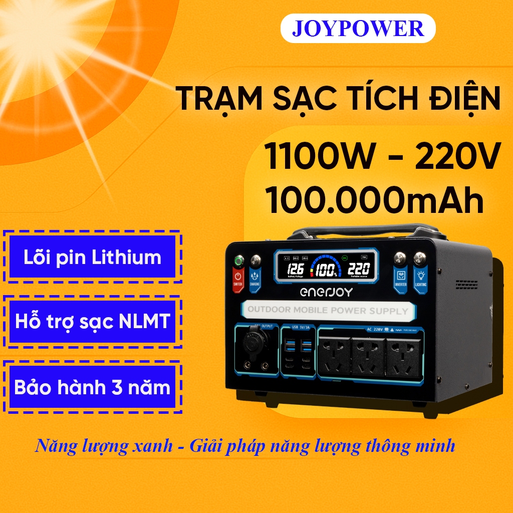 Bộ lưu điện dự phòng di động 1100W/220V, Trạm sạc dự phòng pin Lithium, Du lịch, camping, dự phòng m