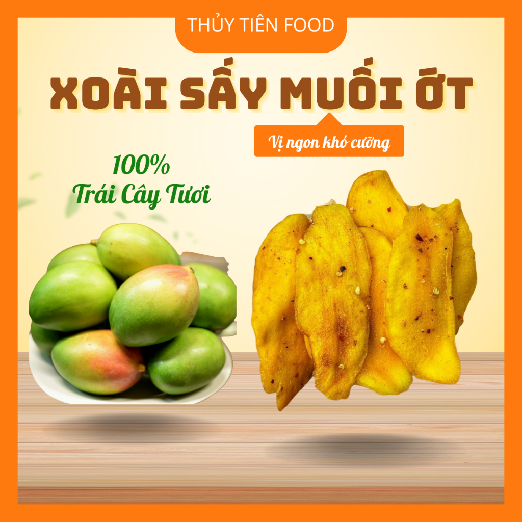 THUYTIENFOOD Xoài Muối Ớt 500gr – Ăn Vặt Chua Cay Ngon – Snack Truyền Thống