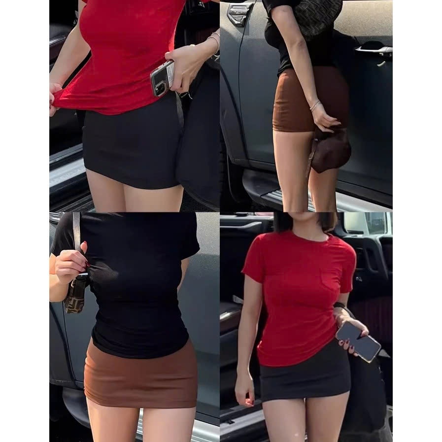 Chân váy ngắn chữ A dáng ôm, nỉ 2 da co giãn, mềm mại, tôn dáng - CV11 | BigBuy360 - bigbuy360.vn