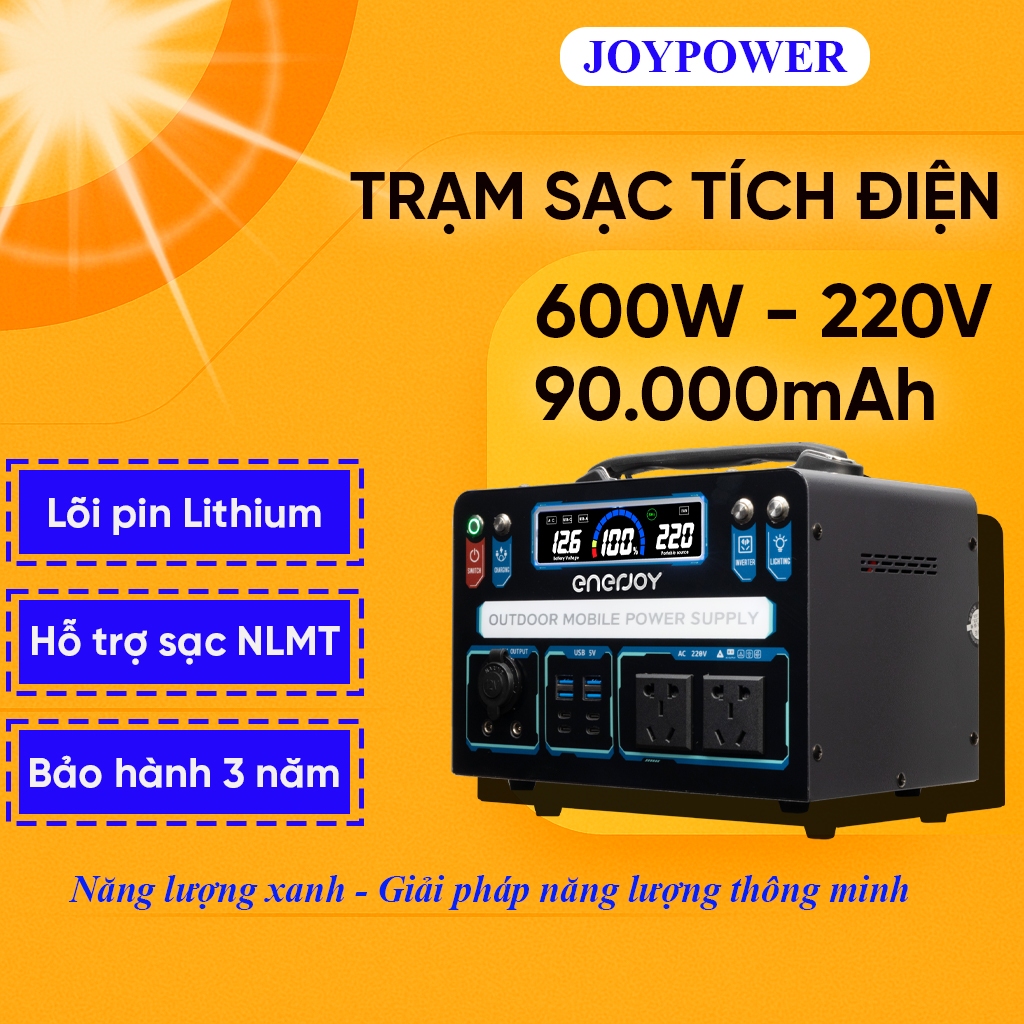 Bộ lưu điện dự phòng di động 600W/220V, Trạm sạc dự phòng pin Lithium, Du lịch, camping, dự phòng mấ
