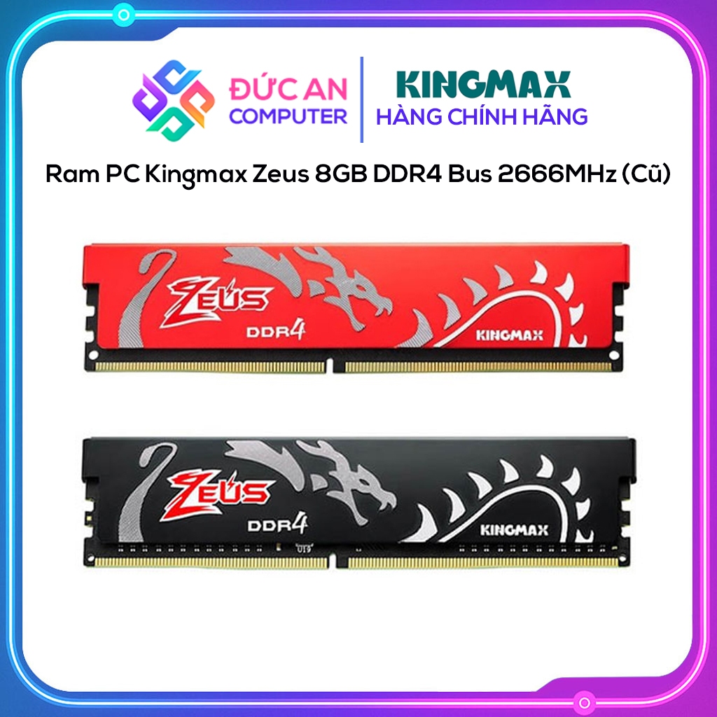 Ram PC Kingmax Zeus 8GB DDR4 Bus 2666MHz (Cũ)