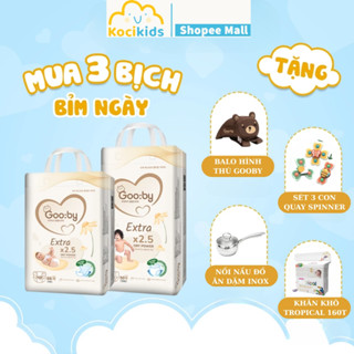   Combo quà  3 Bịch Tã bỉm Gooby Extra mềm mại chống tràn siêu thấm hút đủ size cho bé 4-30KG 