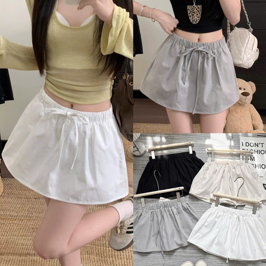 Chân Váy Kaki Thô Mềm Ngắn Phối Dây  Dáng Chữ A Túi Sườn 4 Màu Cơ Bản , Dễ Mix Đồ Siêu Xinh - Ảnh Lo