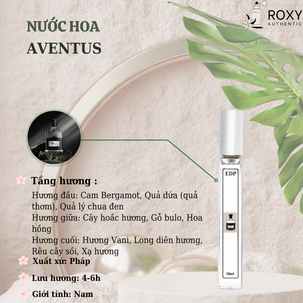 Nước Hoa Nam Creed Aventus Chiết 10ml  Hương thơm  Quyền lực, Nam tính, Hấp dẫn xịt thơm Perfume