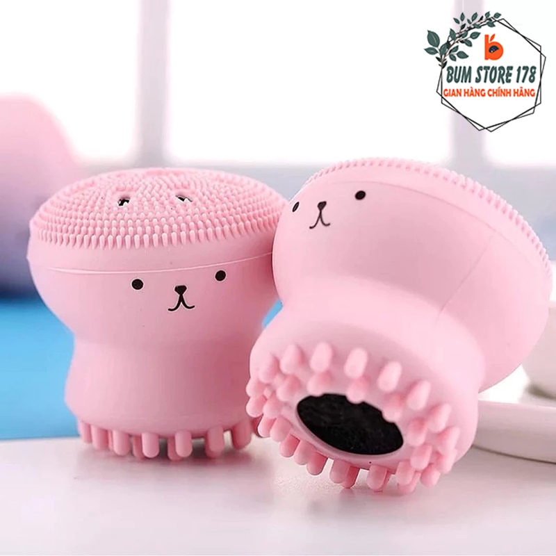 Bộ 3 Cọ Rửa Mặt Massage 2 Đầu Bạch Tuộc, Đồ Rửa Mặt Silicon Giúp Hạn Chế Lỗ Chân Lông Da Sạch Mịn