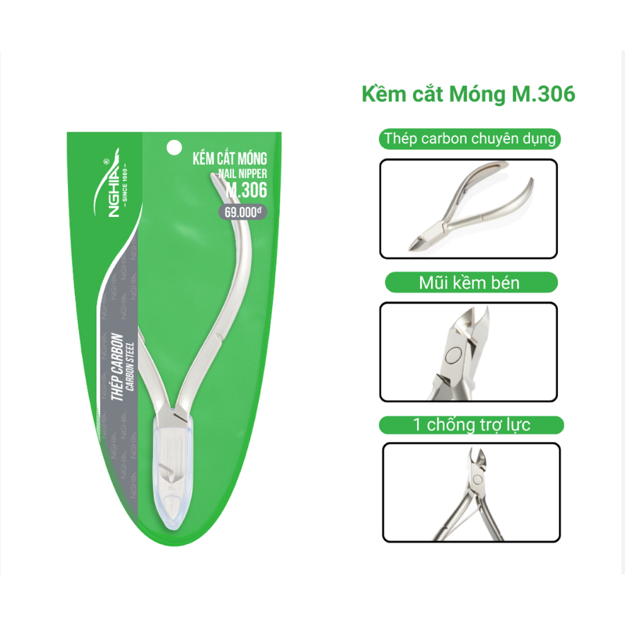 KỀM NGHĨA - KỀM CẮT MÓNG M.306 THÉP CHUYÊN DỤNG - KỀM NGHĨA CHÍNH HÃNG