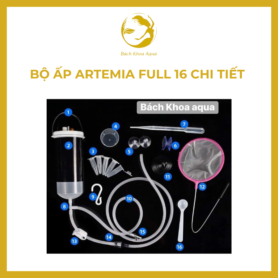 Bộ ấp Artemia Full đồ 16 chi tiết – Trọn bộ dụng cụ ấp trứng Artemia cho cá cảnh